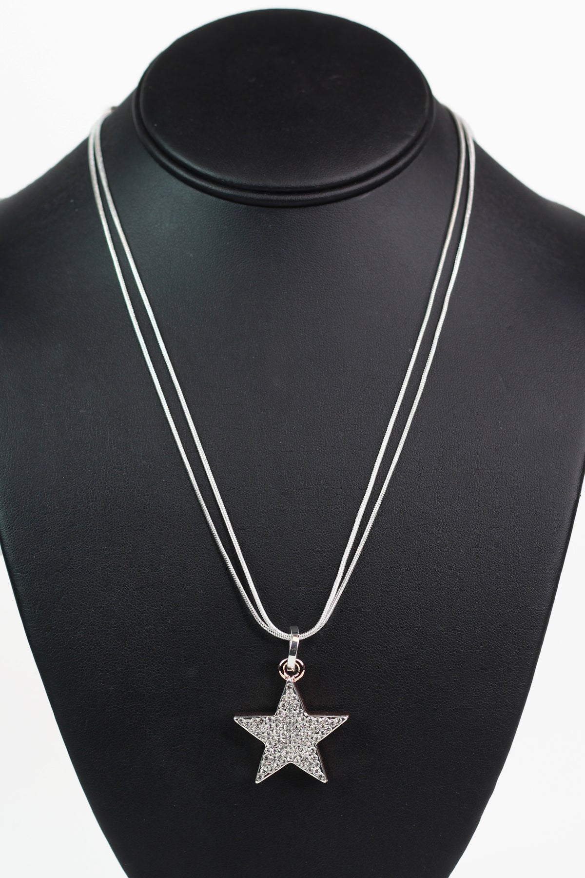 Thick Rhinestone Star Pendant Necklace