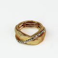 Thick Brush & Rhinestone Row X Ring