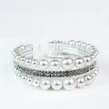 Pearl Row Top & Bottom Two Row Middle Bracelet