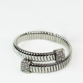 Rectangle Design Bracelet with Rhinestone Ends