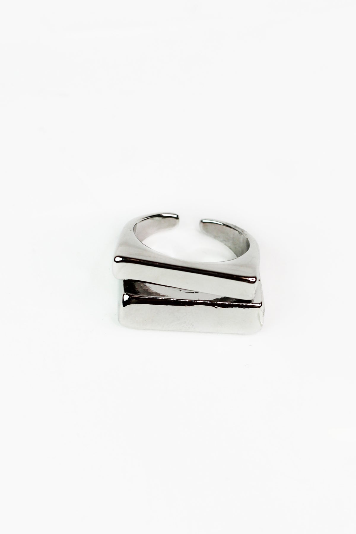 Two Stagger Metal Bar Ring