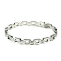 Thin Metal Open Link & Rhinestone Bar Bangle