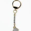 Flat All Rhinestone Clover Keychain