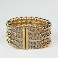 Five Row Bead & Rhinestone Alternate Cuff