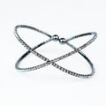 Thin One Row Rhinestone X Cuff
