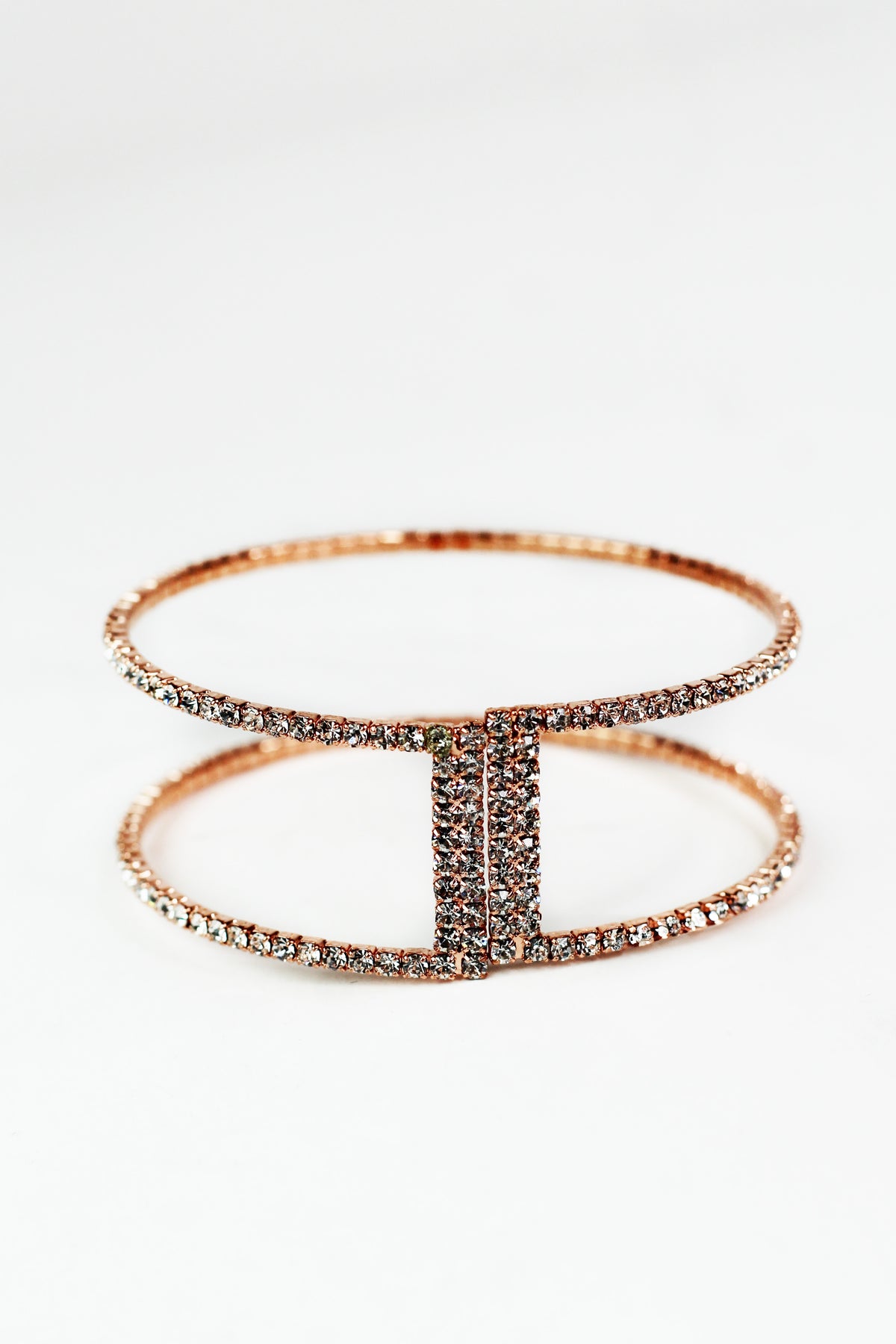 Spaced Two Row Rhinestone Cuff
