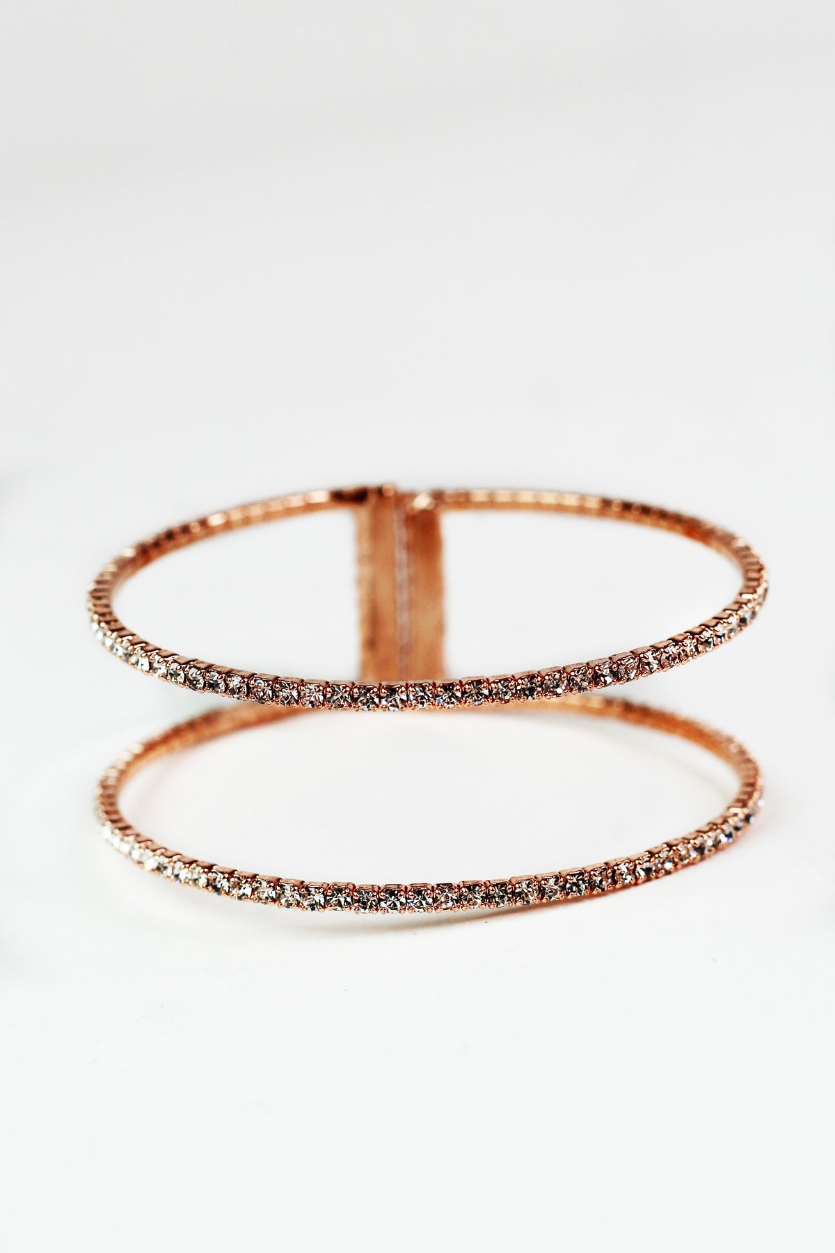 Spaced Two Row Rhinestone Cuff