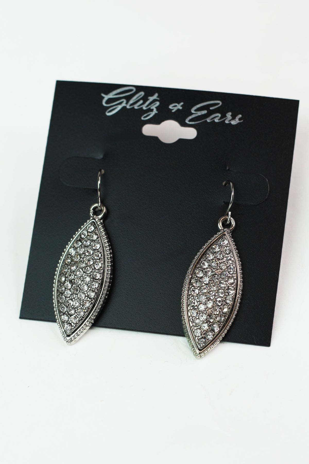Rhinestone Diamond Shape Metal Trim Earring