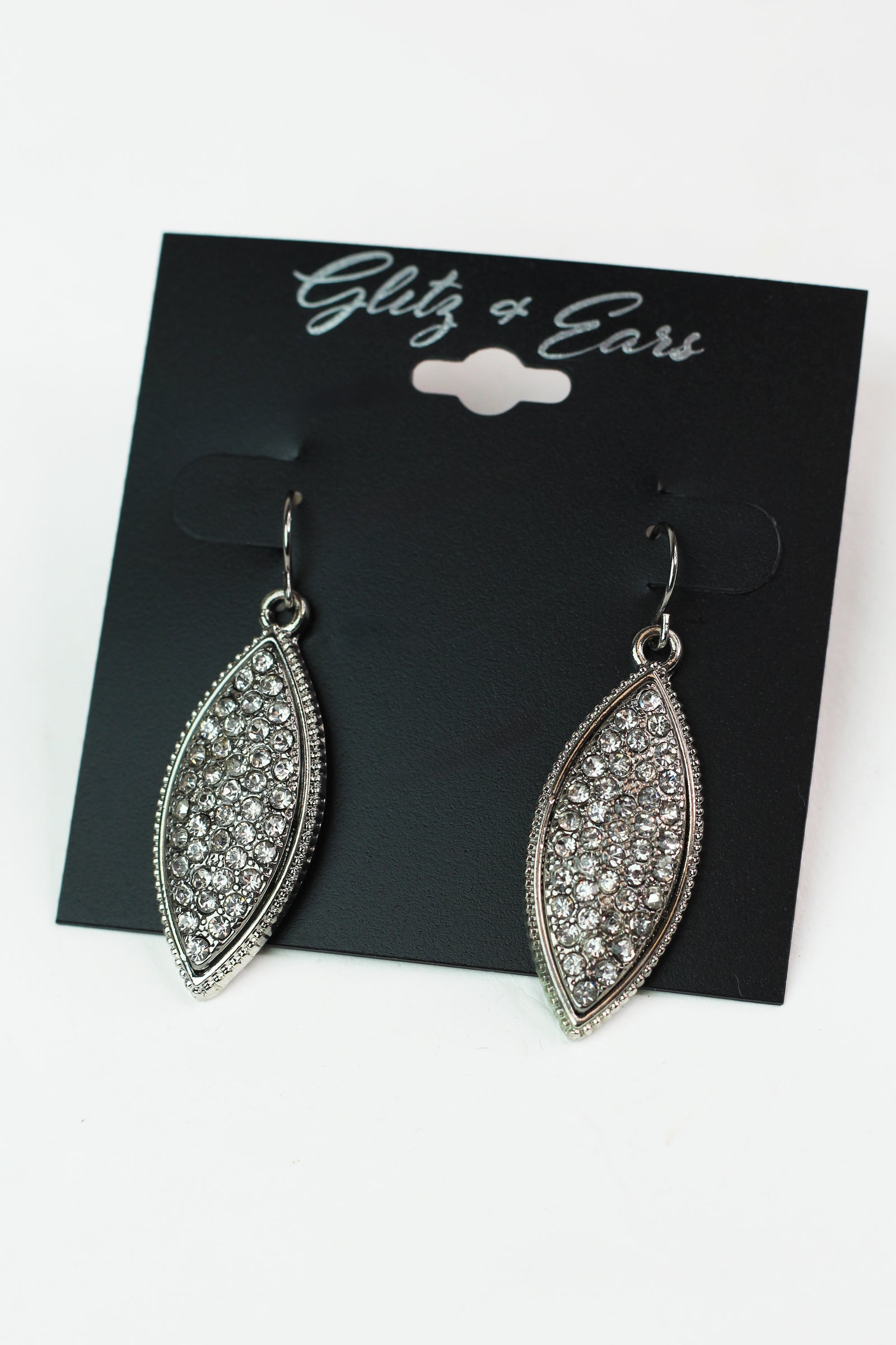 Rhinestone Diamond Shape Metal Trim Earring