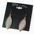 Rhinestone Diamond Shape Metal Trim Earring