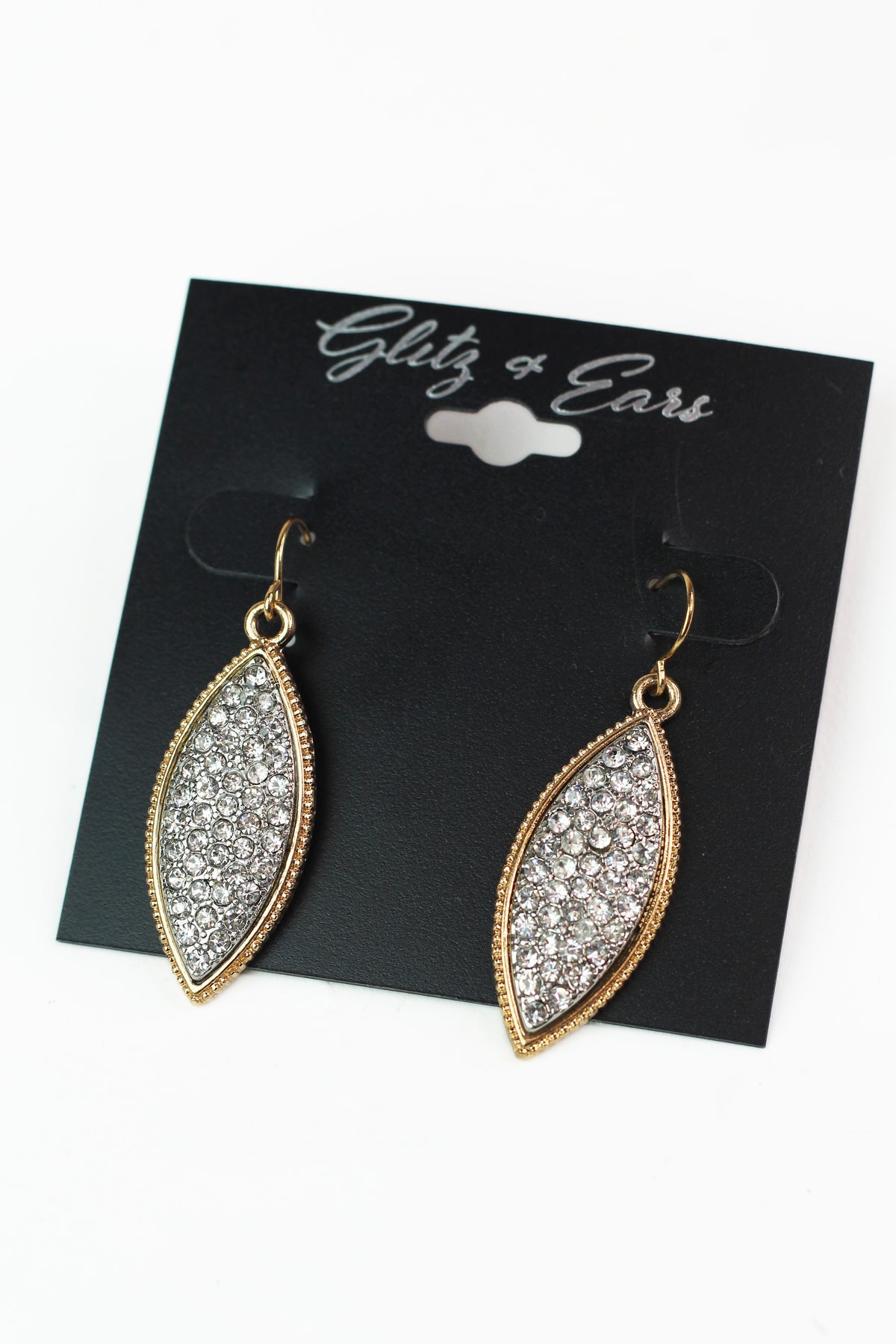 Rhinestone Diamond Shape Metal Trim Earring