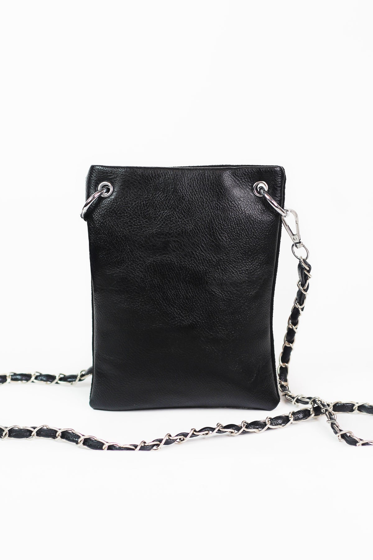 USA Flag Full Front Rhinestone Crossbody Pouch w/ Chain Strap