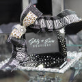 Rhinestone Picture Frame w/ Zebra Ribbon Accent