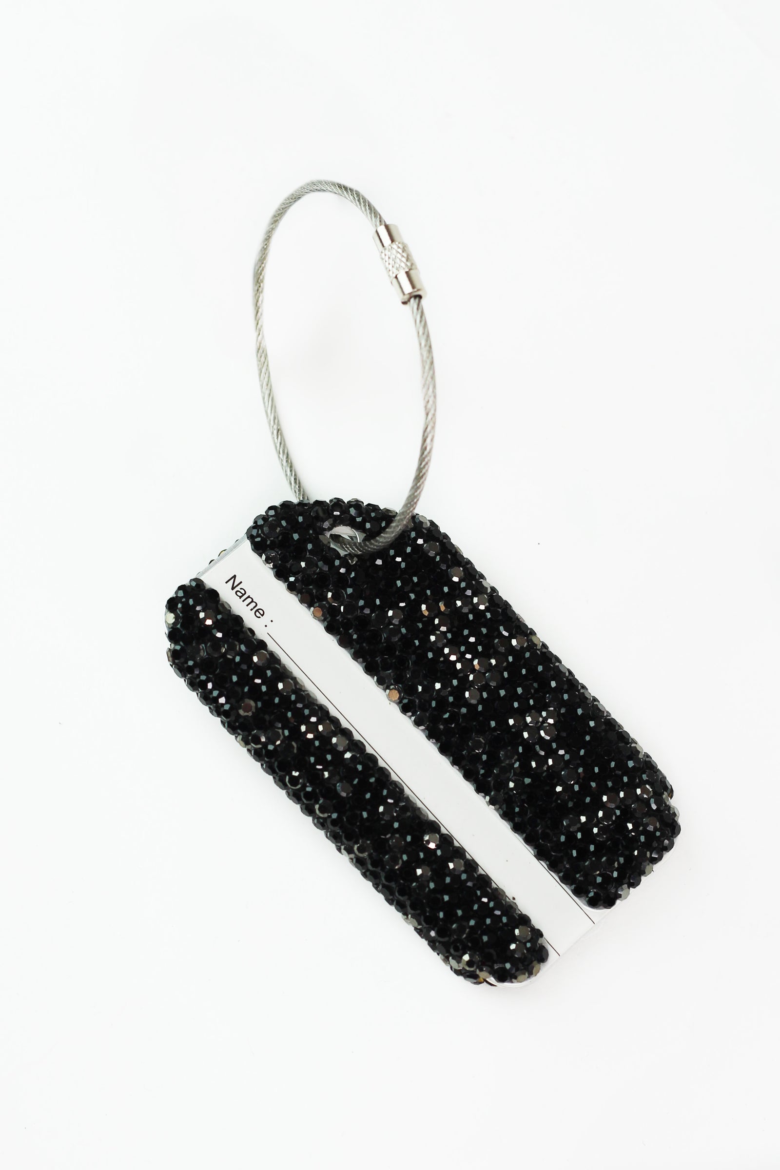 Rhinestone & Corded Wire Luggage Tag