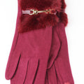 Faux Fur Cuff & Horsebit Gloves
