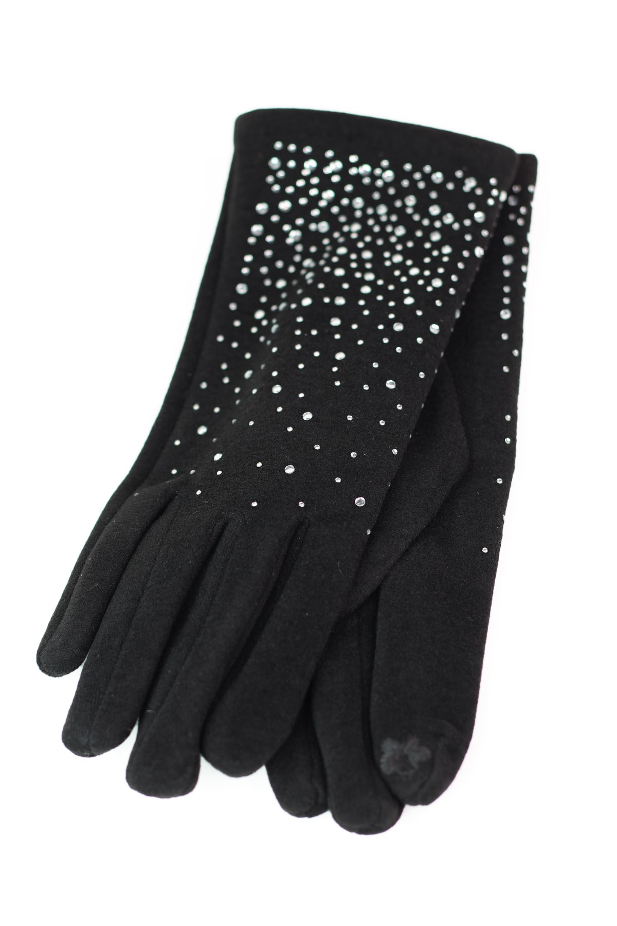 Rhinestone Scatter Smart Finger Gloves