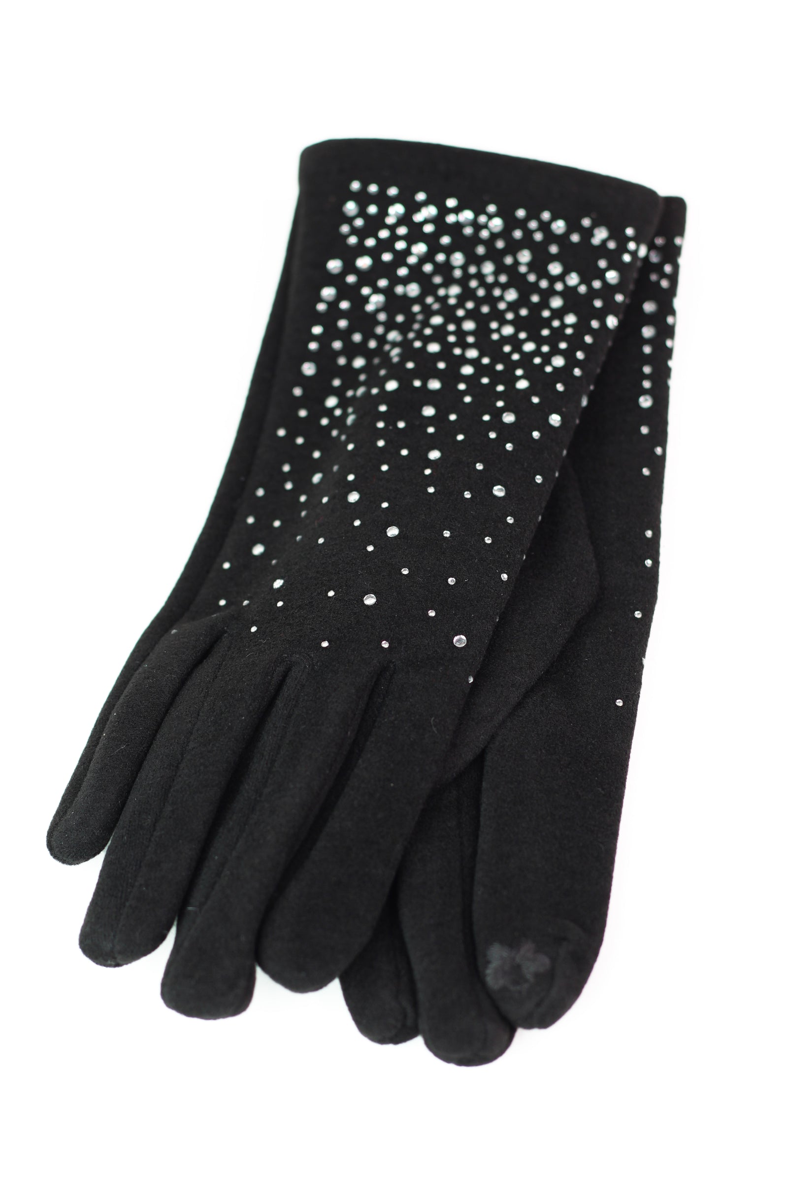 Rhinestone Scatter Smart Finger Gloves