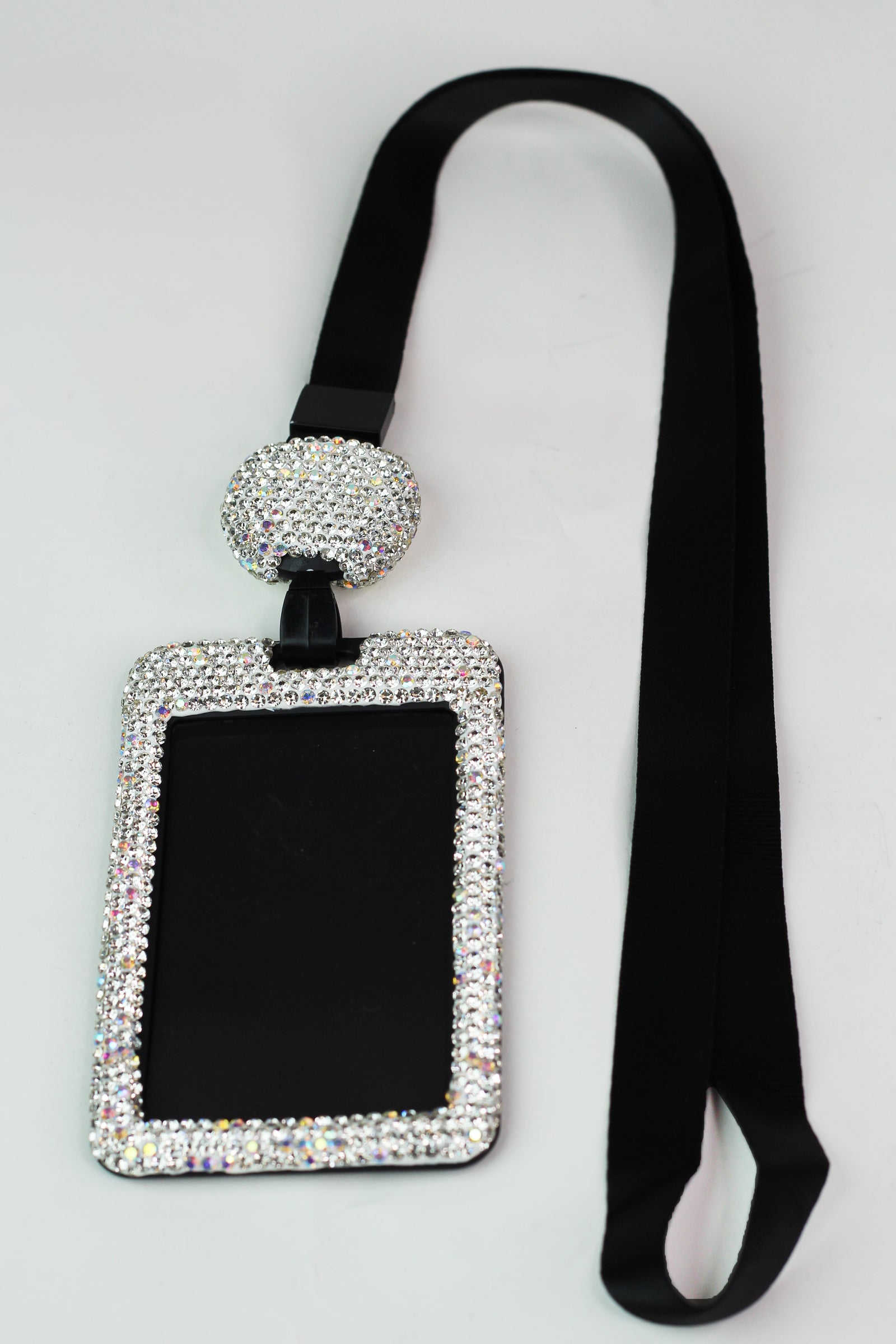 Rhinestone & Ribbon Lanyard Badge Holder