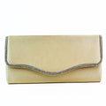 Satin Rectangle Clutch w/ Wavy Rhinestone Trimmed Flap
