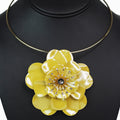Large Flower Pendant on Collar Necklace