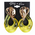 Large Open Center Acrylic & Gold Accent Earring