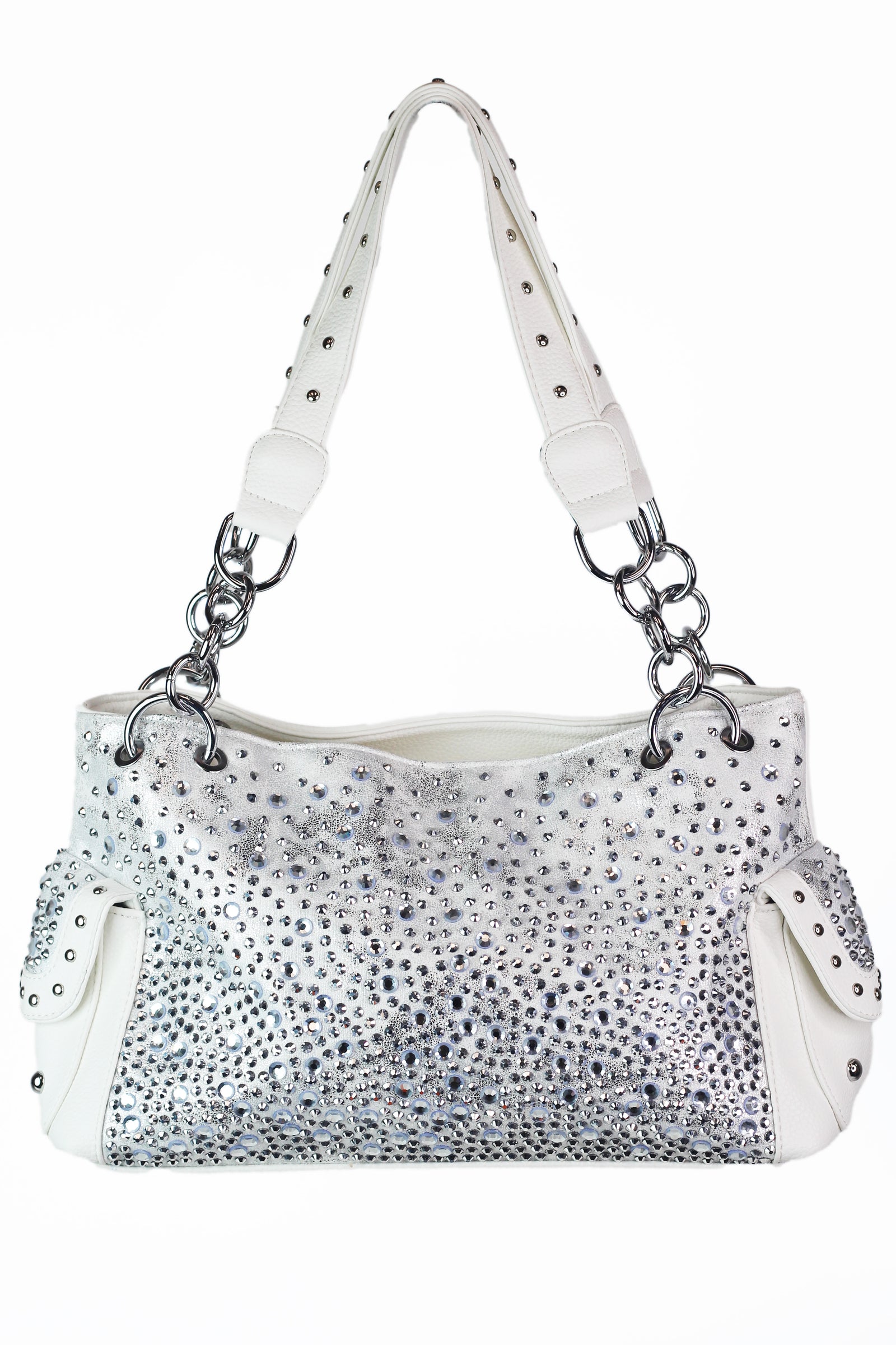 Ombre Rhinestone Handbag w/ Side Pockets