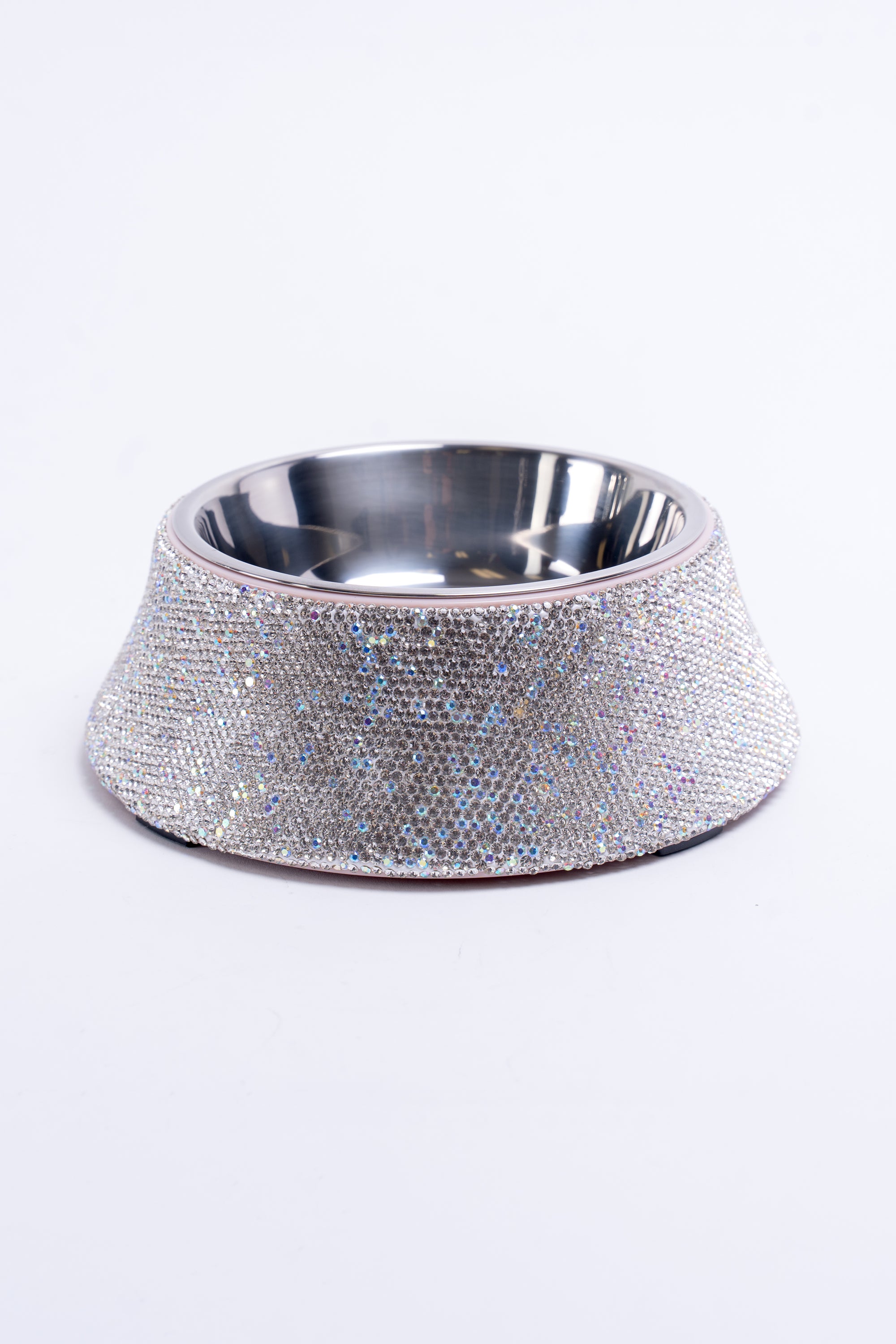 Two Tone All Rhinestone Dog Bowl