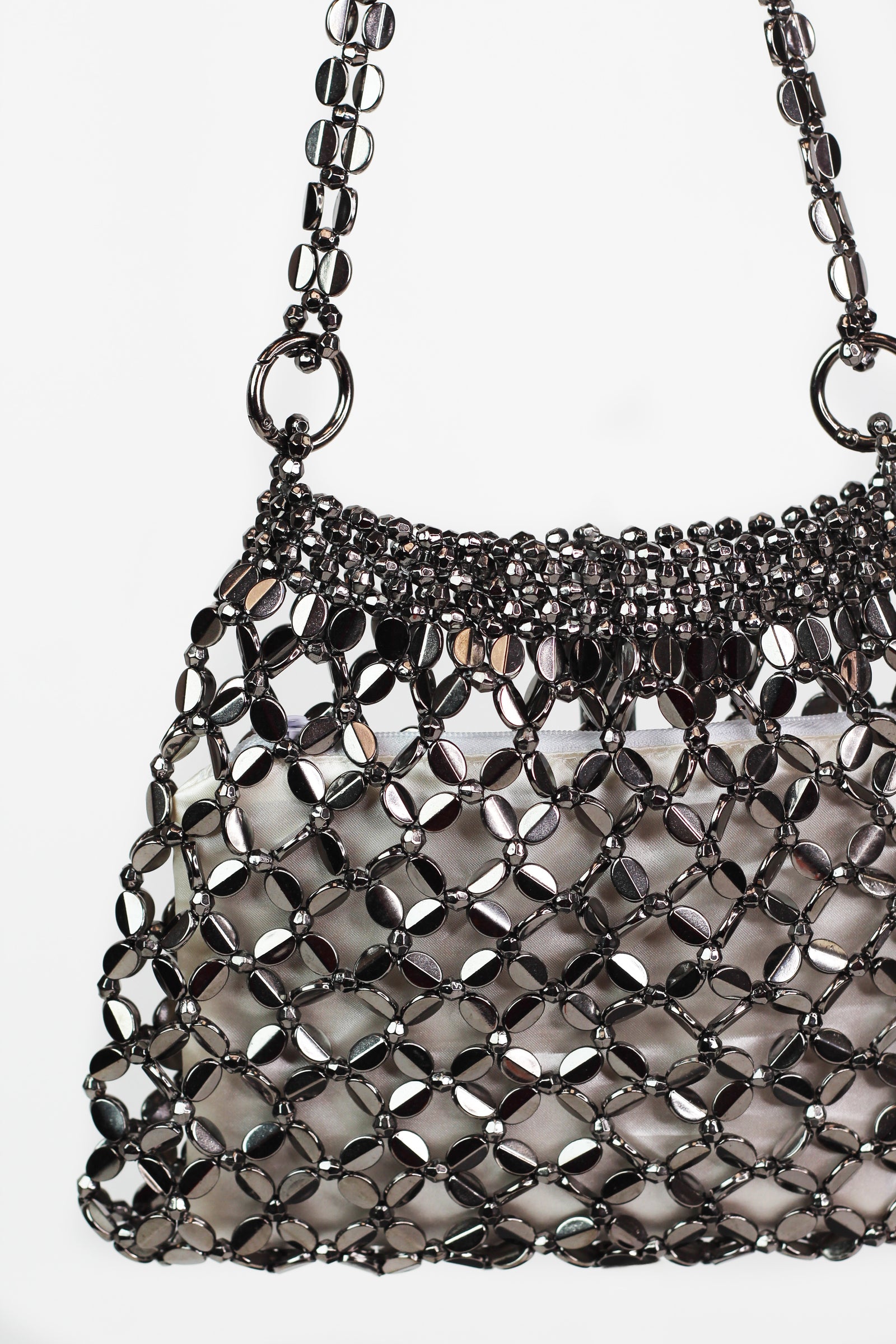 Beaded Pouch w/ Satin Lining Evening Purse