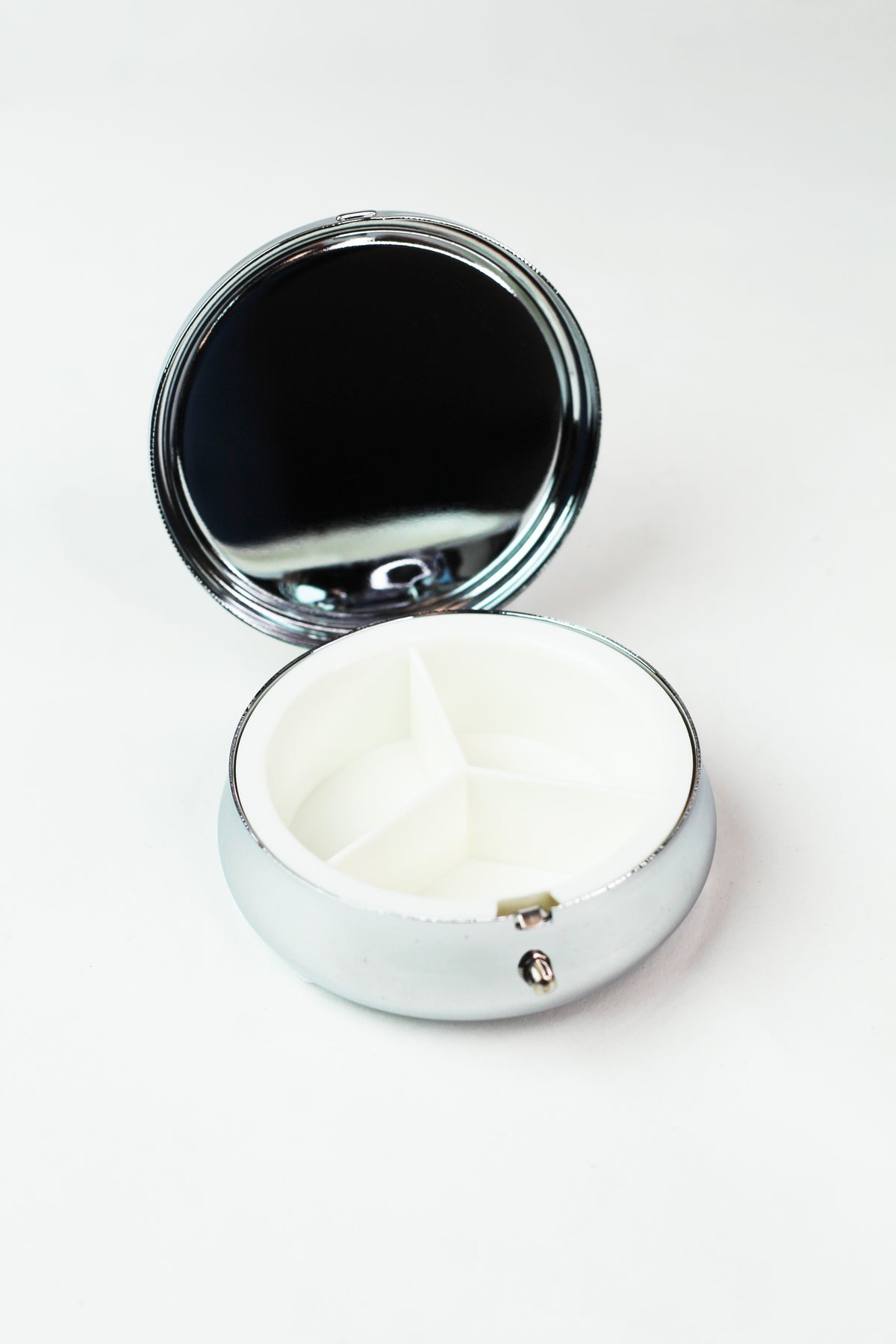 Medium Sized Round Rhinestone Pill Box