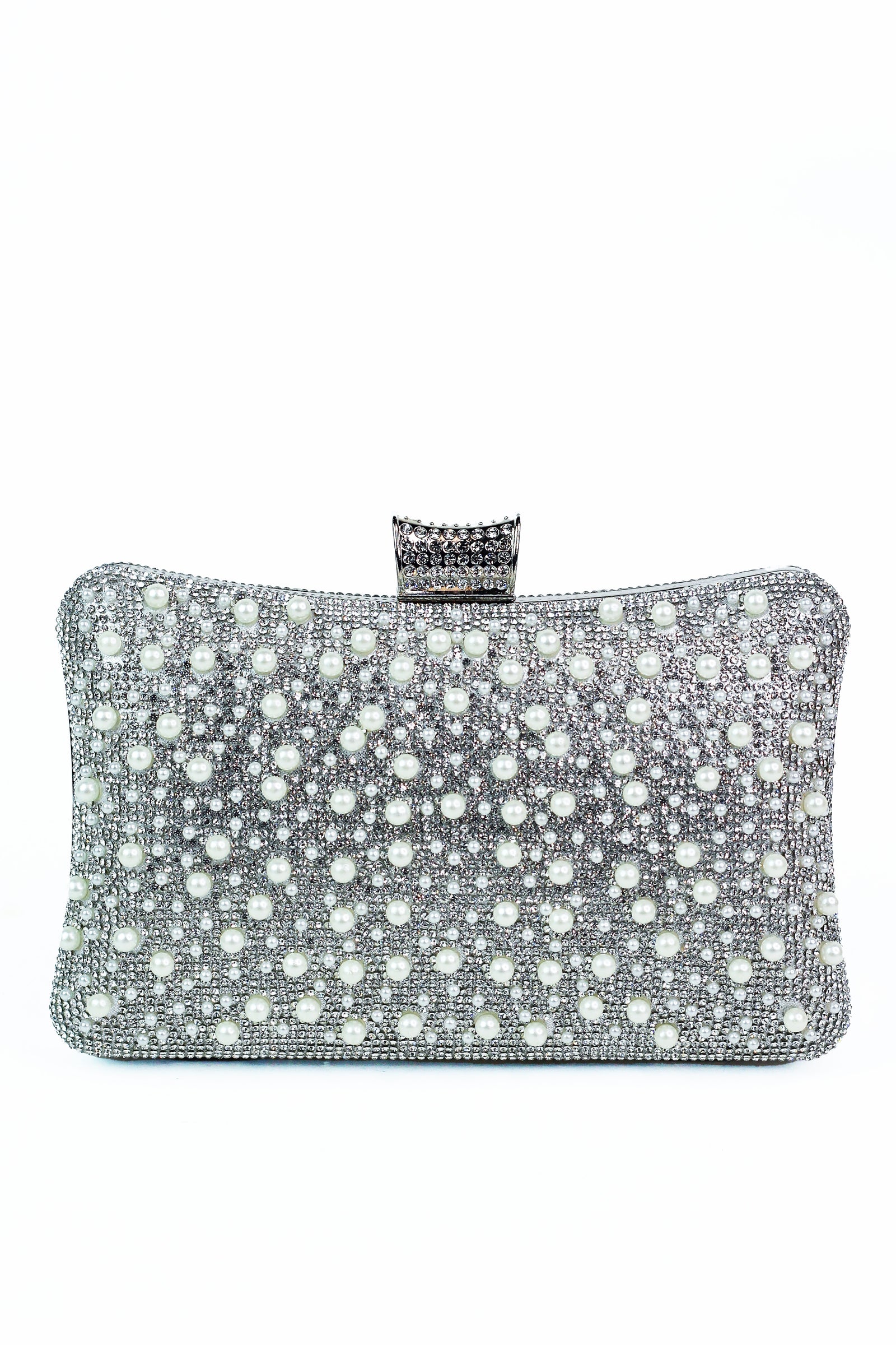All Rhinestone & Multi Size Pearls Clutch