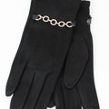Rhinestone Chain Trimmed Gloves