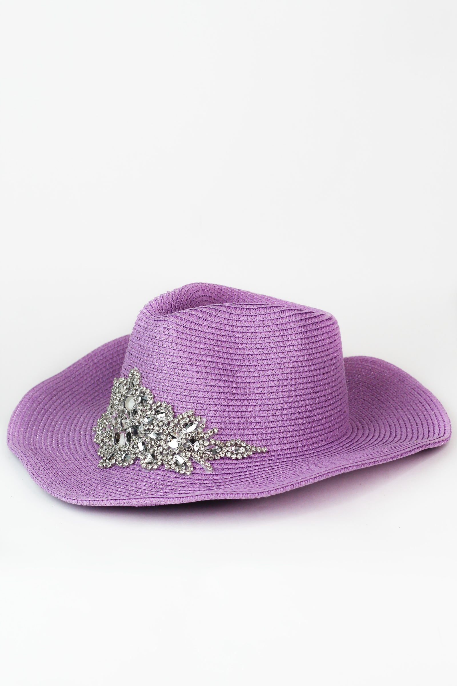 Rhinestone Applique Straw Cowboy Hat