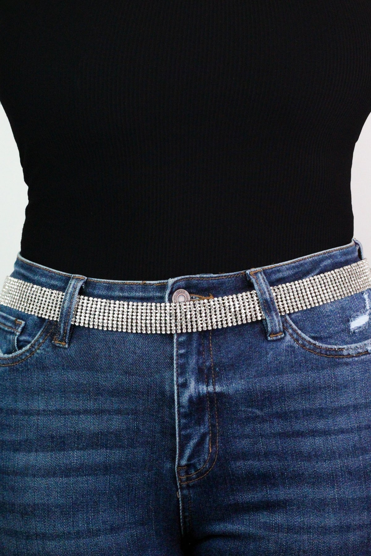 9 Row Rhinestone Chain Belt