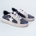 Faux Leather & Suede Distressed Sneakers w/ Side Star