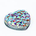 Chunky Rhinestone Heart Shaped Mirror Compact