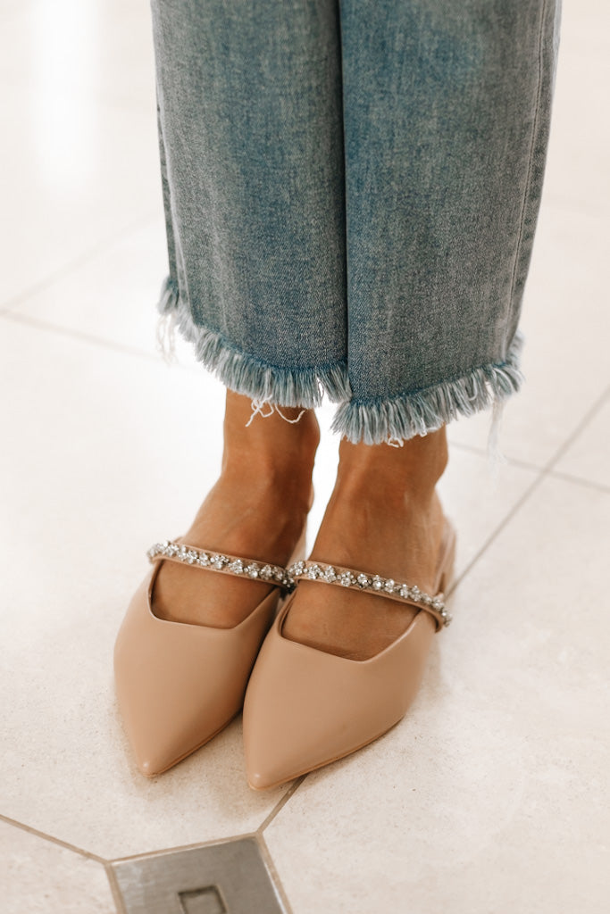 Middle Rhinestone Band Flat Shoes (SALE)