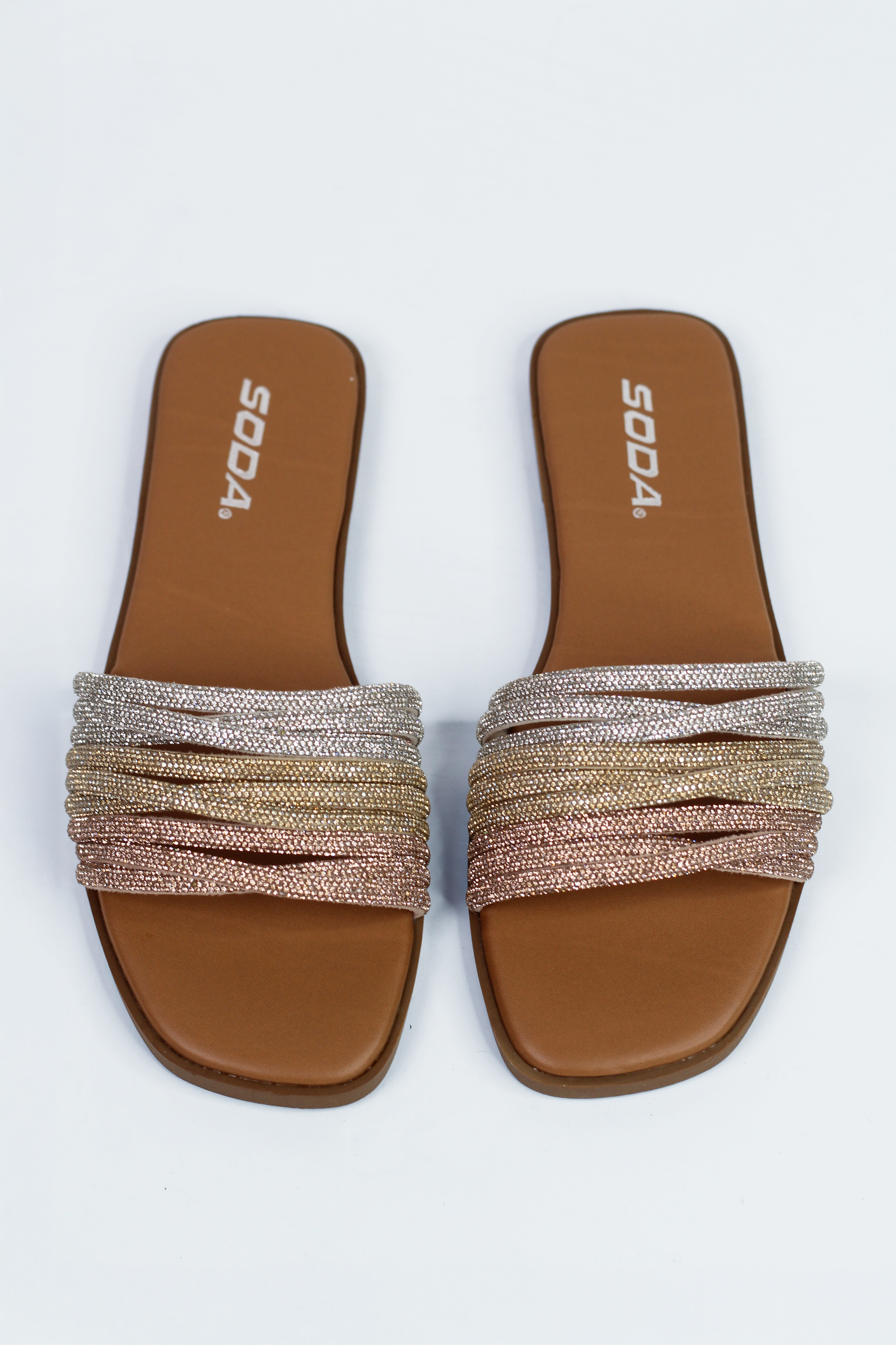 Tri Gold Roped Rhinestone Flats (SALE)