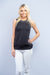 Sleeveless Top w/ Stud & Rhinestone Embellishments