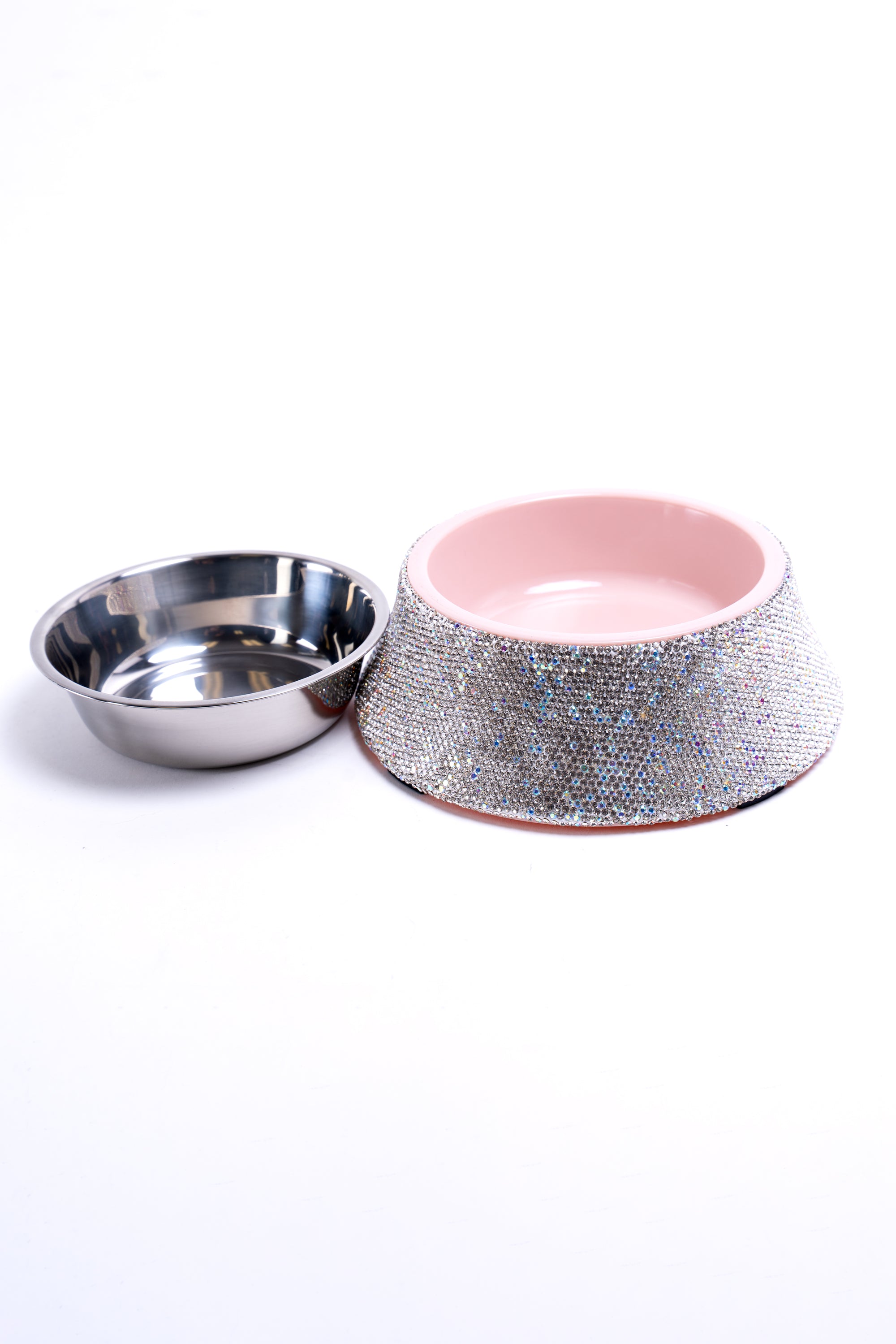 Two Tone All Rhinestone Dog Bowl