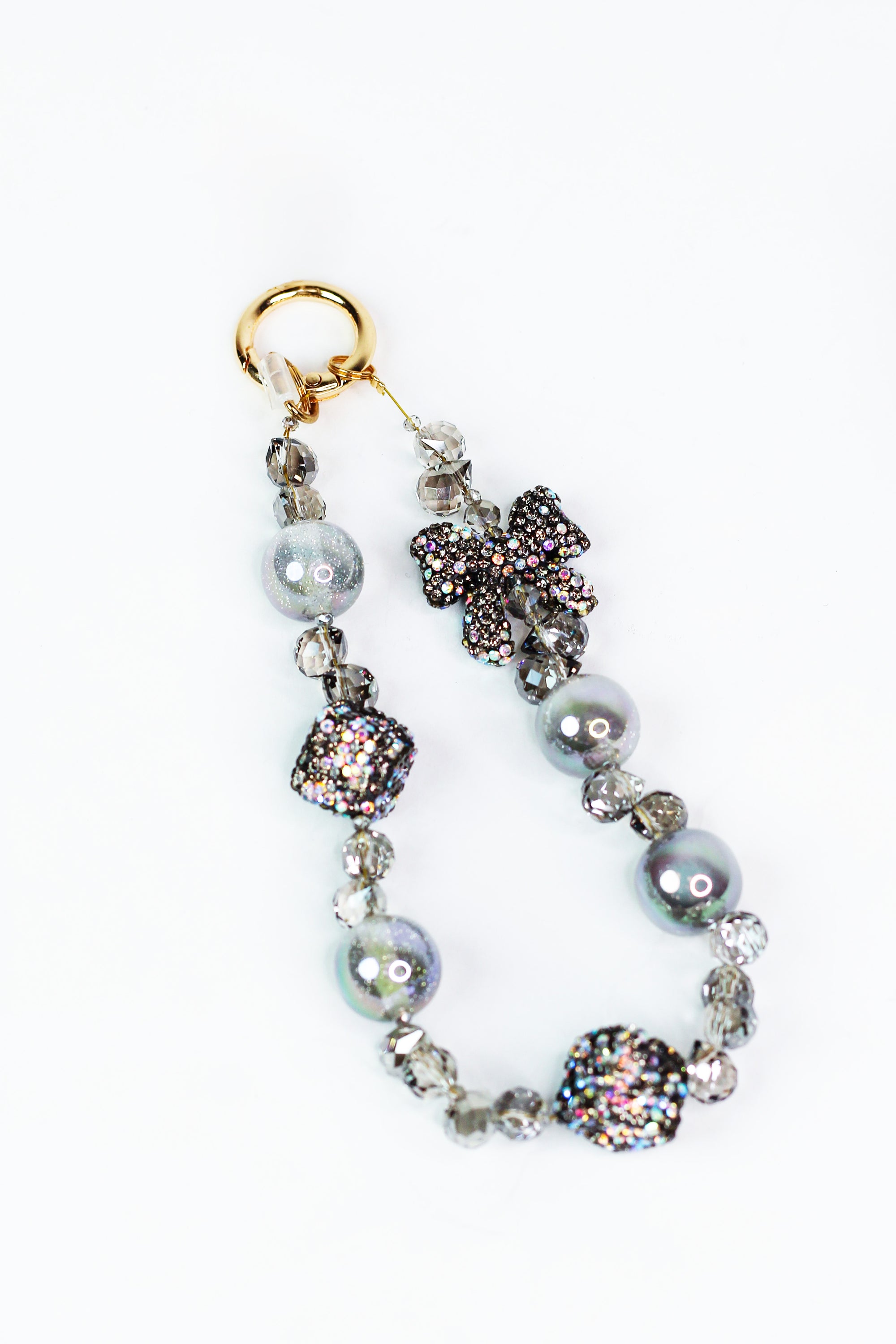 Marble Ball & 3D Square Wristlet Keychain