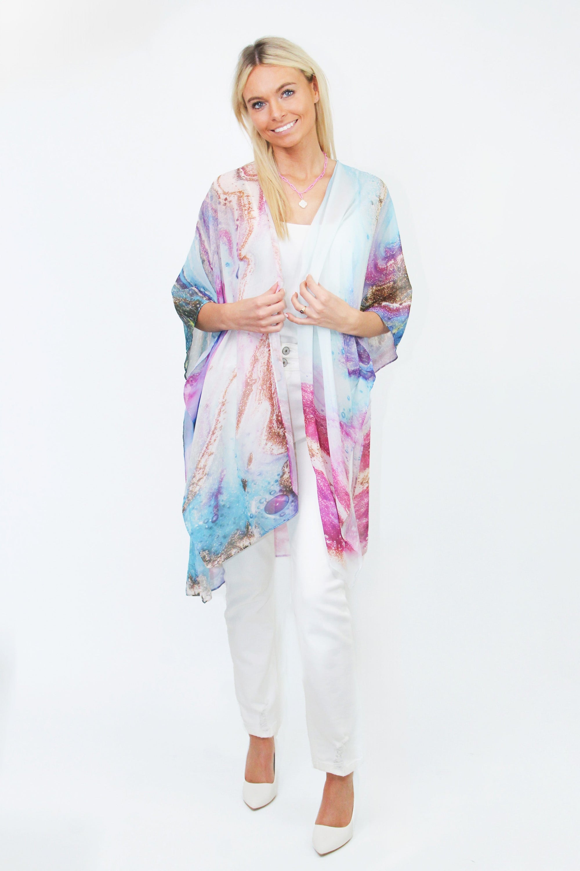 Marble Print Kimono