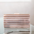 Metal & Rhinestone Stripe Clutch