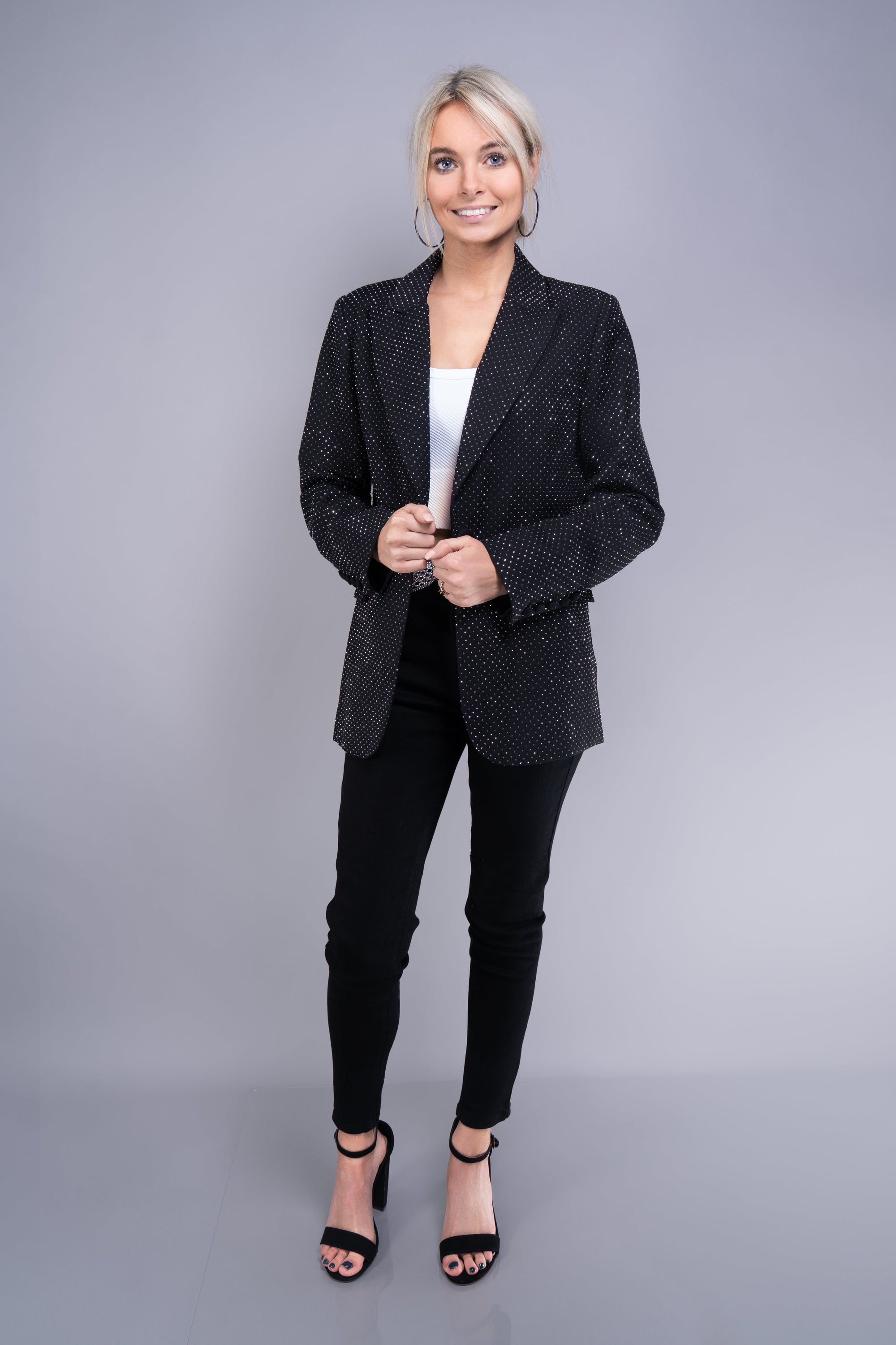 Rhinestone Embellished Blazer