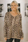 Shimmer Leopard Print Italian Sweater