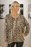 Shimmer Leopard Print Italian Sweater