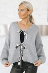 Sequin Tie Bow Sweater