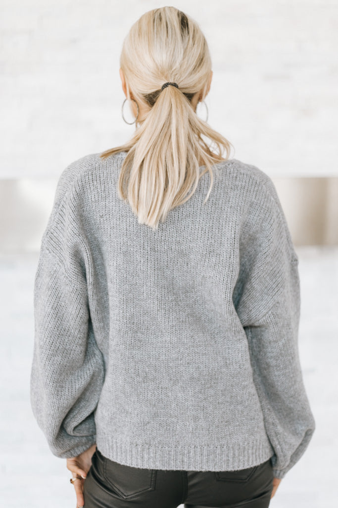 Sequin Tie Bow Sweater