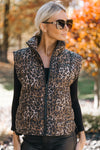 Leopard Puffer Vest