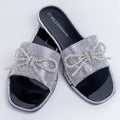Rhinestone Flat PVC Sandal w/ Bow (SALE)