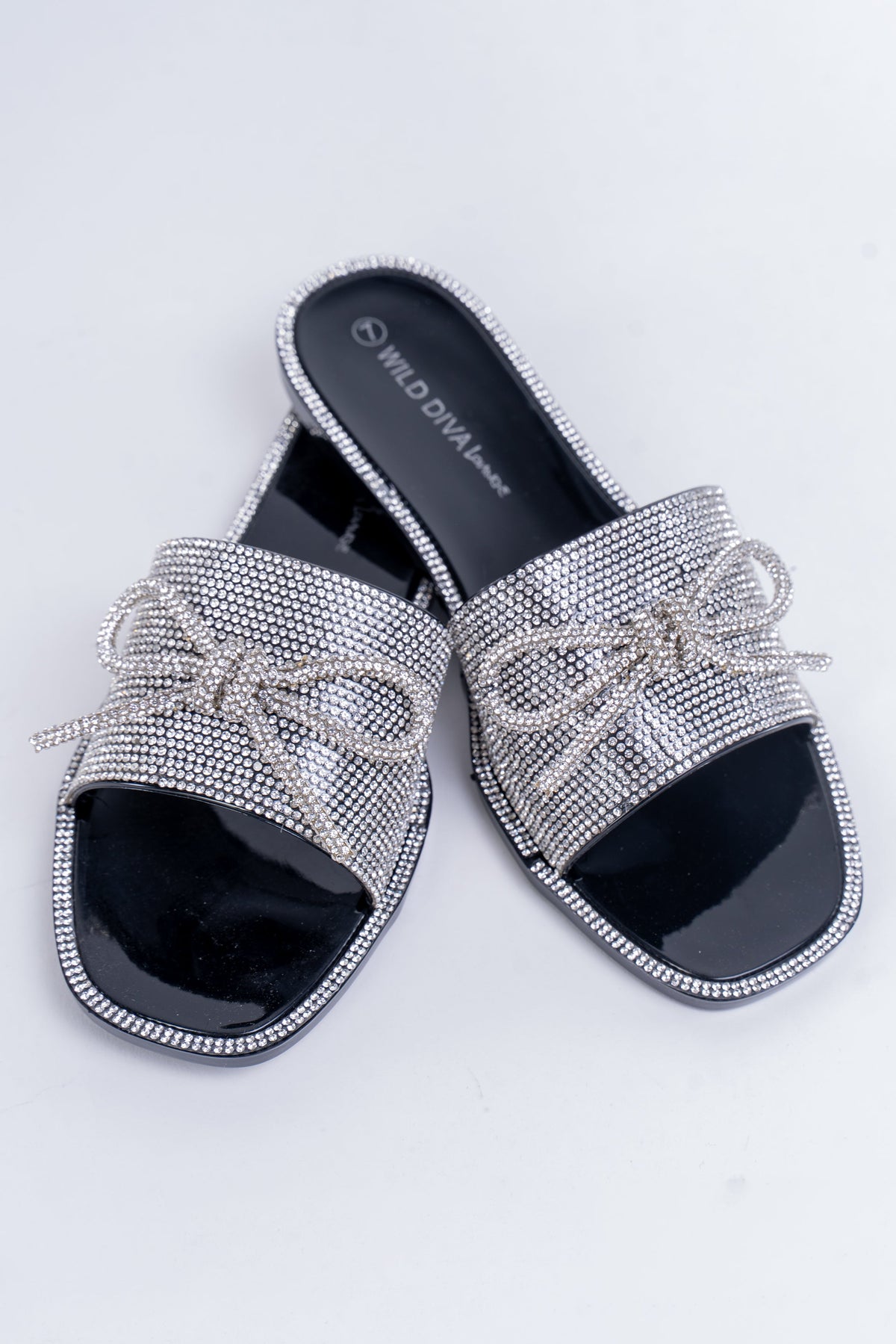 Rhinestone Flat PVC Sandal w/ Bow (SALE)